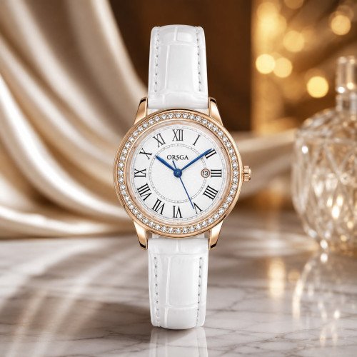 Orsga, Women, WhiteDial, WhiteStrap