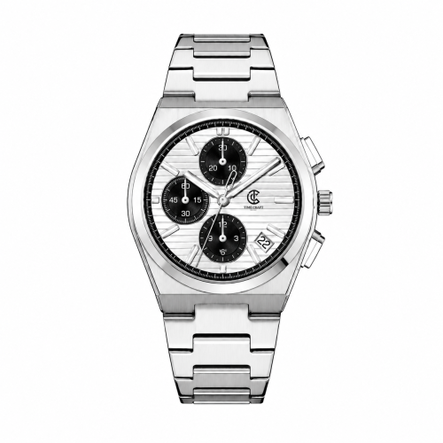 Time Craft, Men, 1635 B-Silver, D-White, Chronograph-Black
