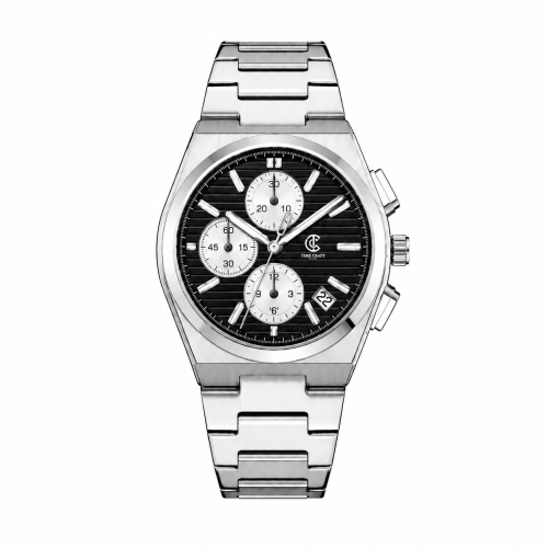 Time Craft, Men, 1635 B-Silver, D-Black, Chronograph-White
