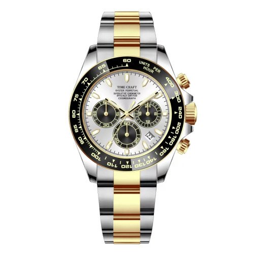 Time Craft, Men, 1638 B-TT, D-White, Chronograph-Black