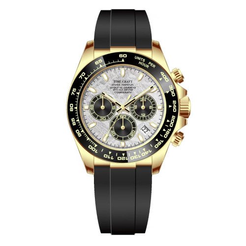 Time Craft, Men, 1638 Strap-Black, D-WG, Chronograph-Black
