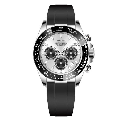 Time Craft, Men, 1638 Strap-Black, D-White, Chronograph-Black
