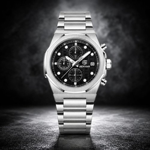 Benyar, Men, BY-5216 B-Silver, D-Black