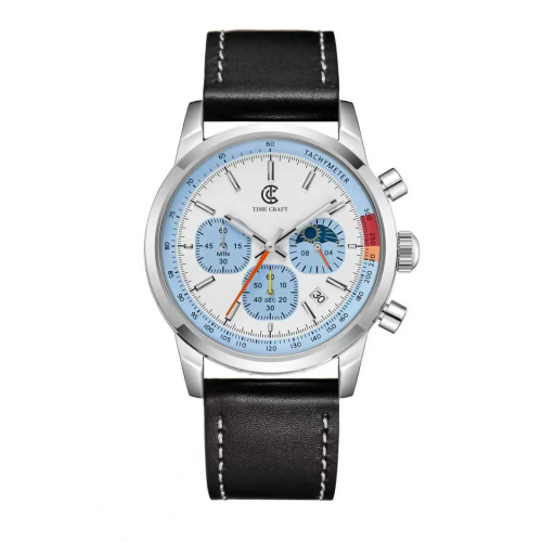 Time Craft, Men, 1615 Starp-Black, D-White, Chronograph-Tiffany