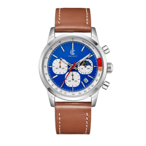 Time Craft, Men, 1615 Starp-Camel, D-Blue, Chronograph-White