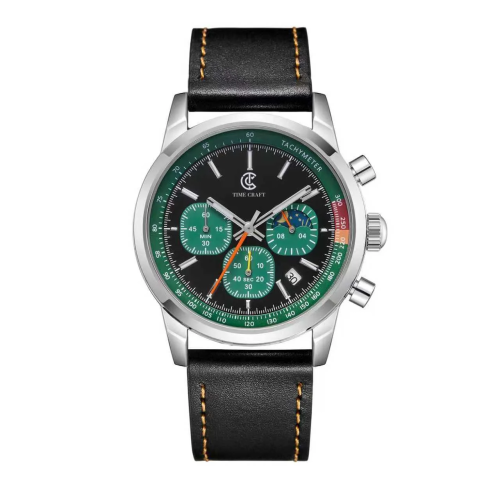 Time Craft, Men, 1615 Starp-Black, D-Black, Chronograph-Green