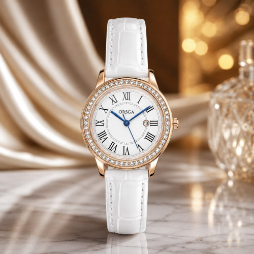 Orsga, Women, WhiteDial, WhiteStrap
