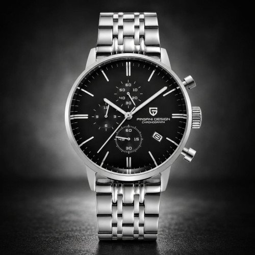 Pagani Design, Men, PD-2720K, B-Silver, D-Black