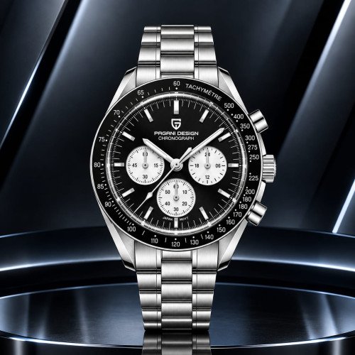Pagani Design, Men, PD-1701, B-Silver , D-Black, chronograph-White